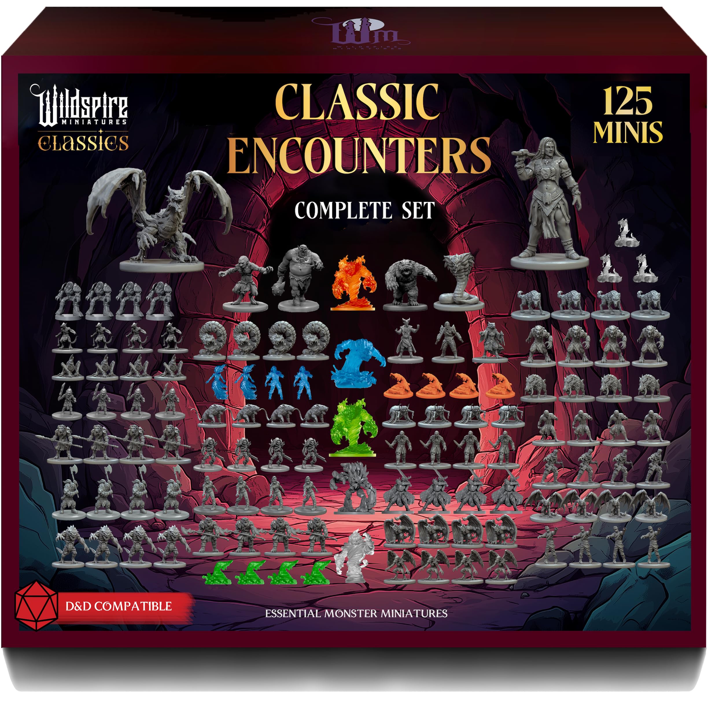 Wildspire Classic Encounters group of 125 miniatures for tabletop battles and painting.