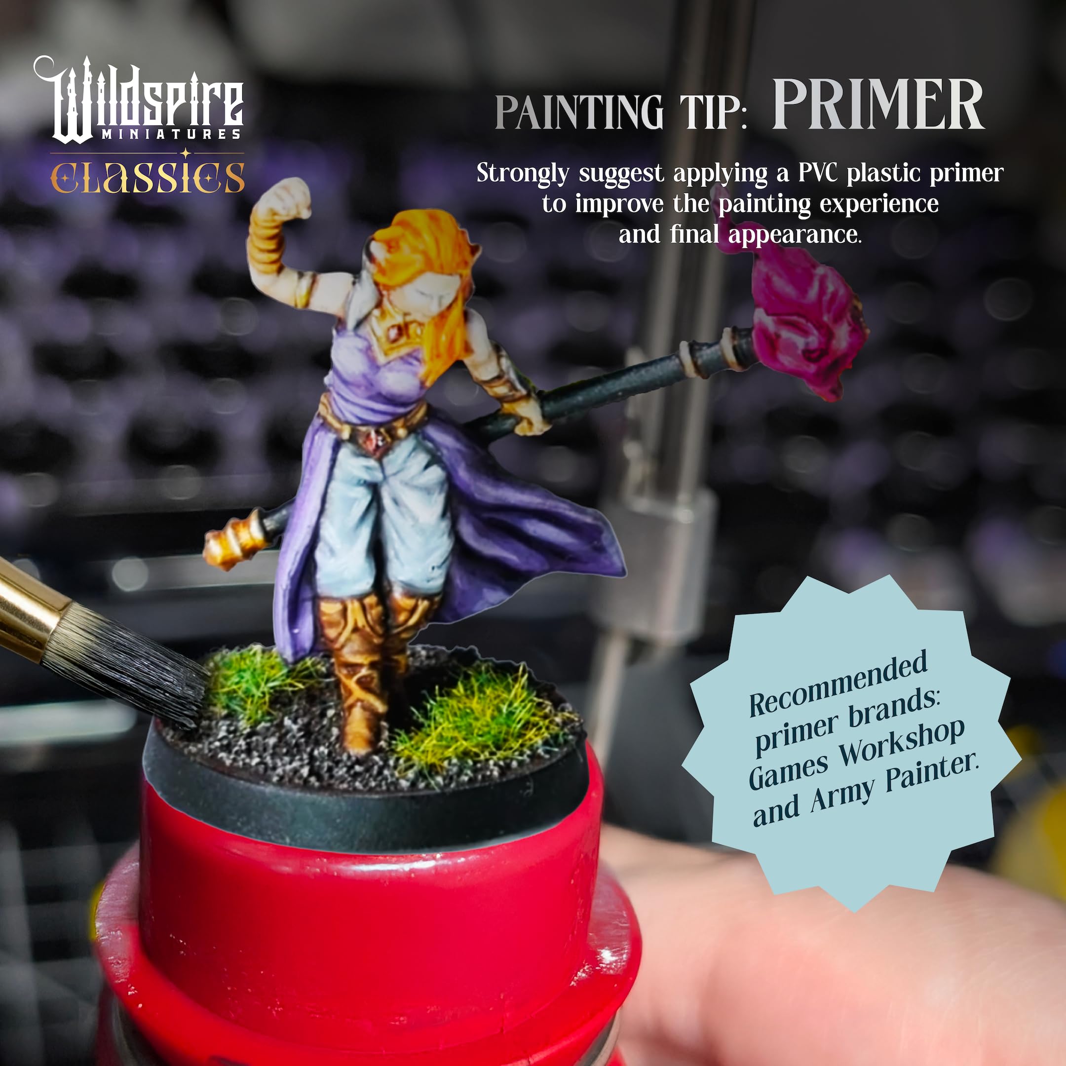 Wildspire Classic Heroes 28mm-scale reference for size comparisons.