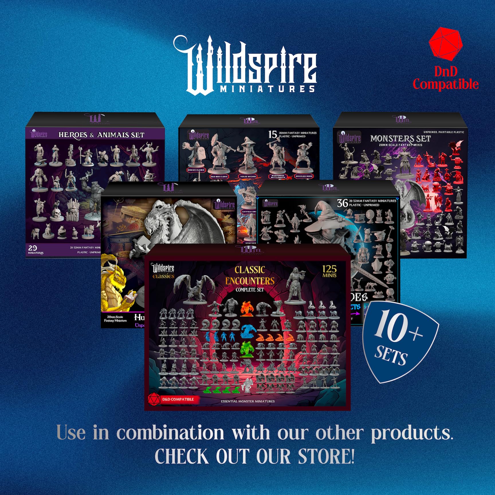 Wildspire Classic Heroes Dynamic poses minis ideal for versatile roles.