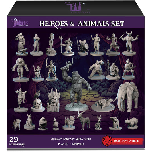 Wildspire Heroes NPC companions miniatures provide versatile poses for dynamic D&D storytelling.