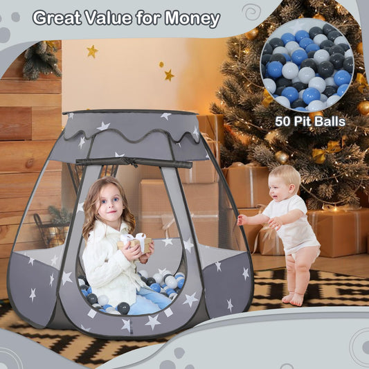 Wilhunter pop-up play tent enables quick setup for instant fun.