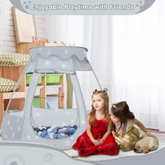 Wilhunter spacious toddler play area inside a kid-friendly playhouse.