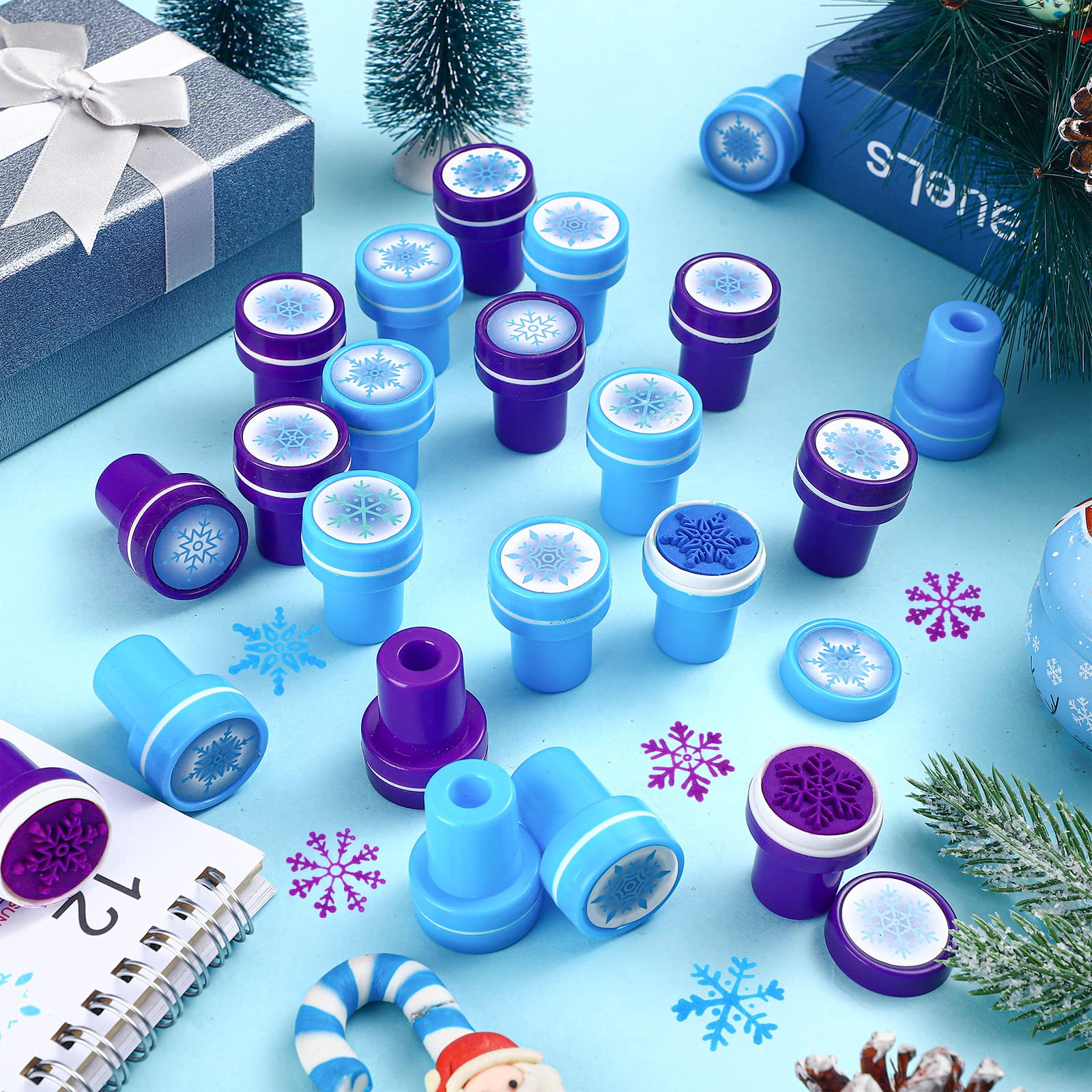 WillBond self-inking snowflake stamp with built-in colored ink.