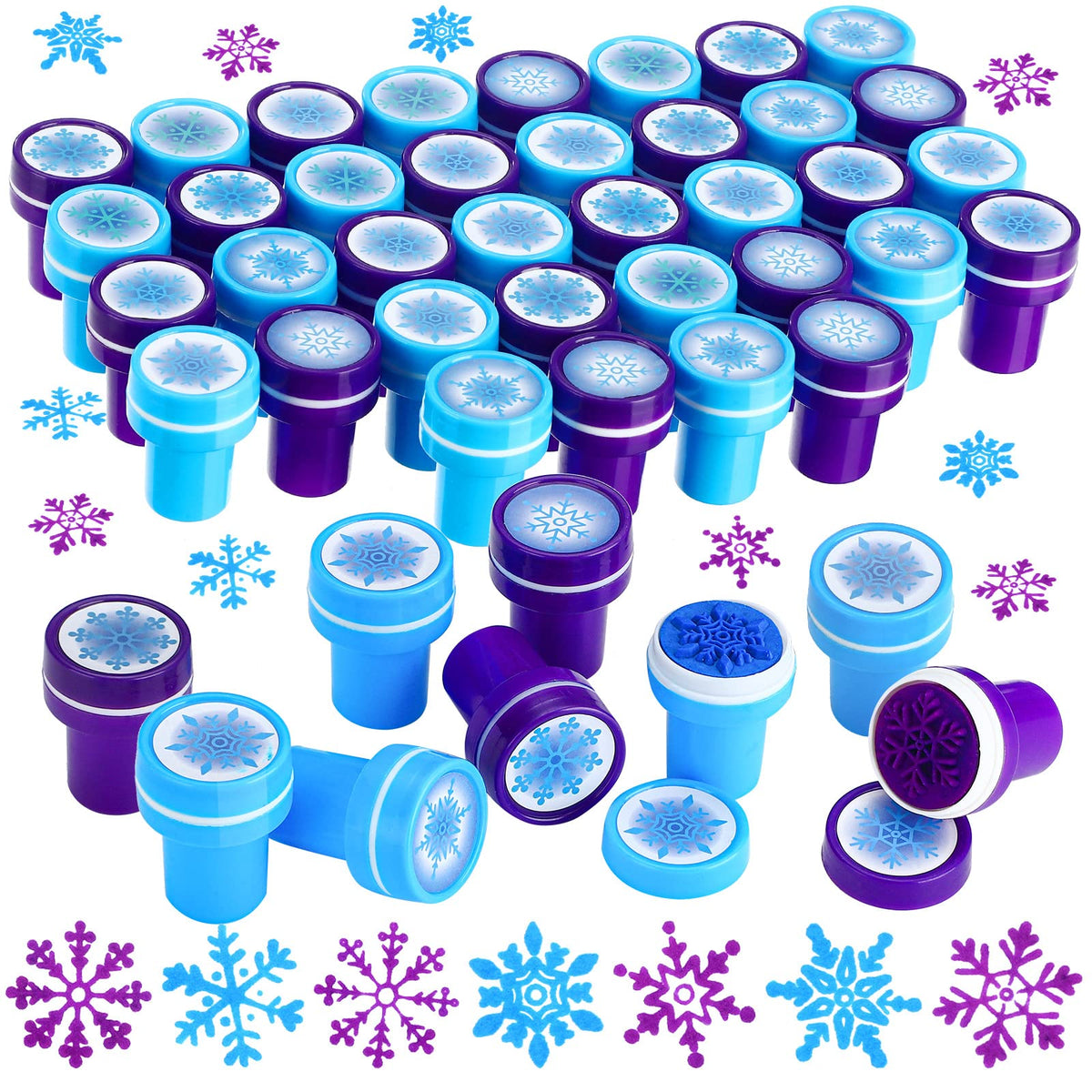 WillBond dark blue snowflake stamp set for vibrant holiday cards.