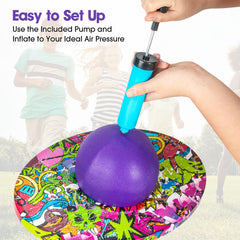 Willingfun Pogo Ball purple side view shows action and balance.