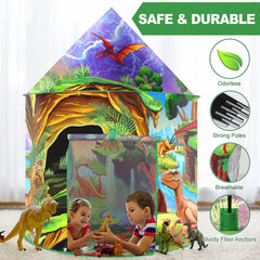 WillingHeart dinosaur cave tent setup, fast and easy for quick indoor fun