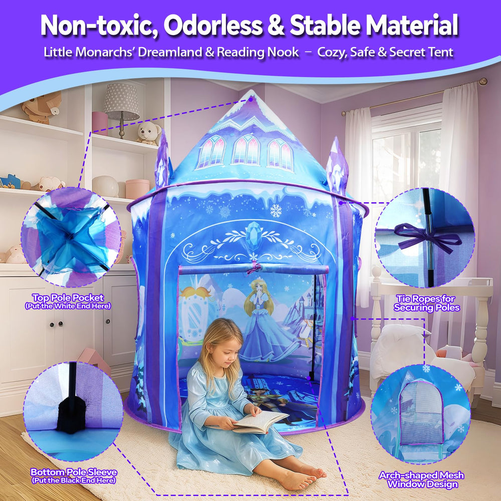 WillingHeart Princess Play Tent portable pop-up enables quick setup anywhere.