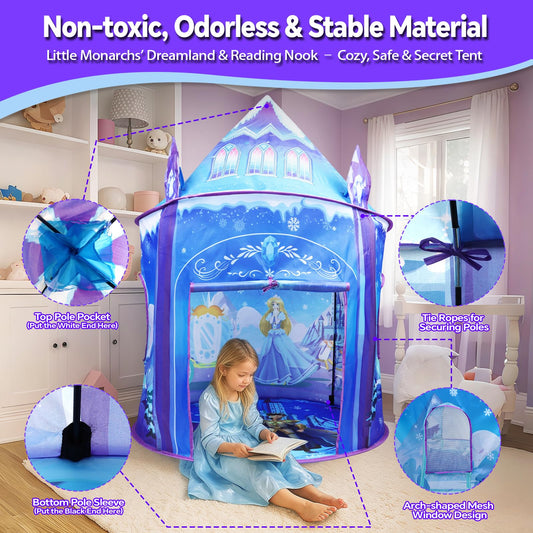 WillingHeart Princess Play Tent portable pop-up enables quick setup anywhere.