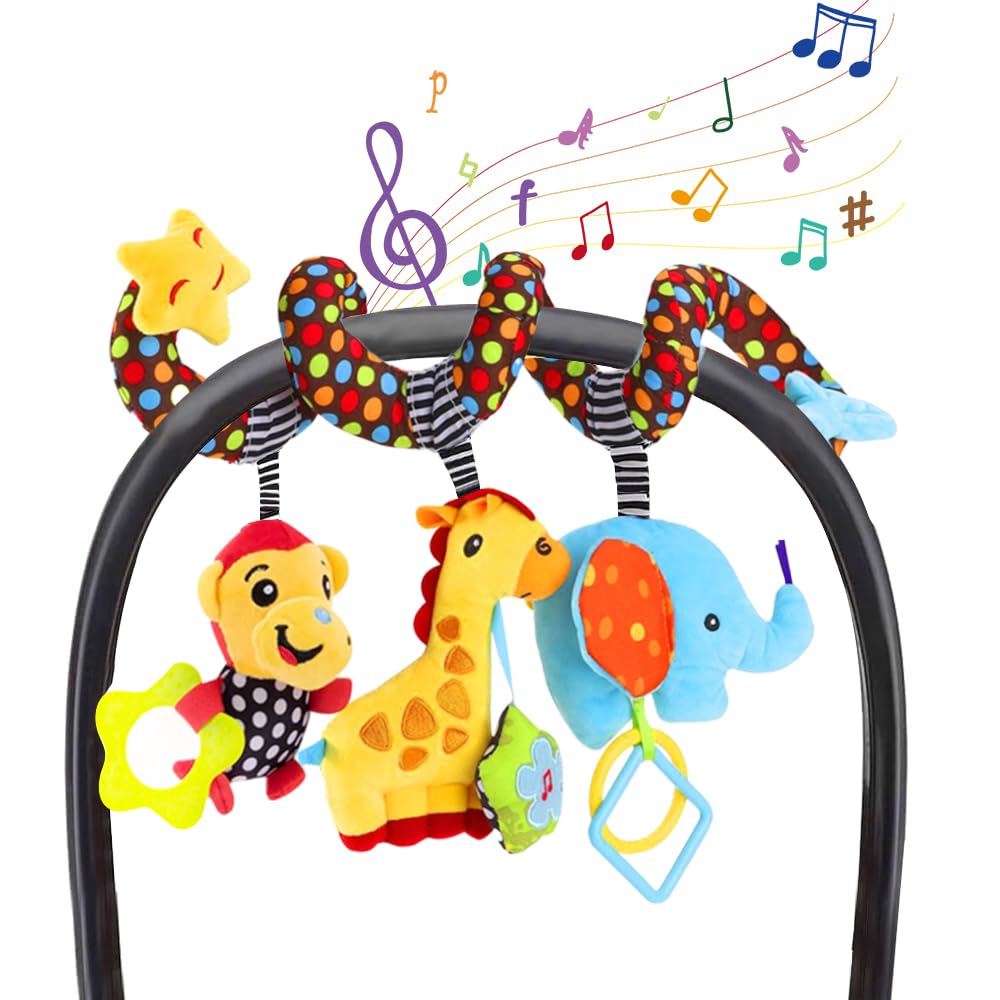 Willway monkey teether car seat toy promotes tactile play for curious babies