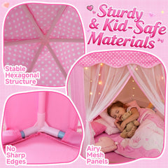 Wilwolfer Durable Polyester Fabric Tent resists wear for everyday kid play.