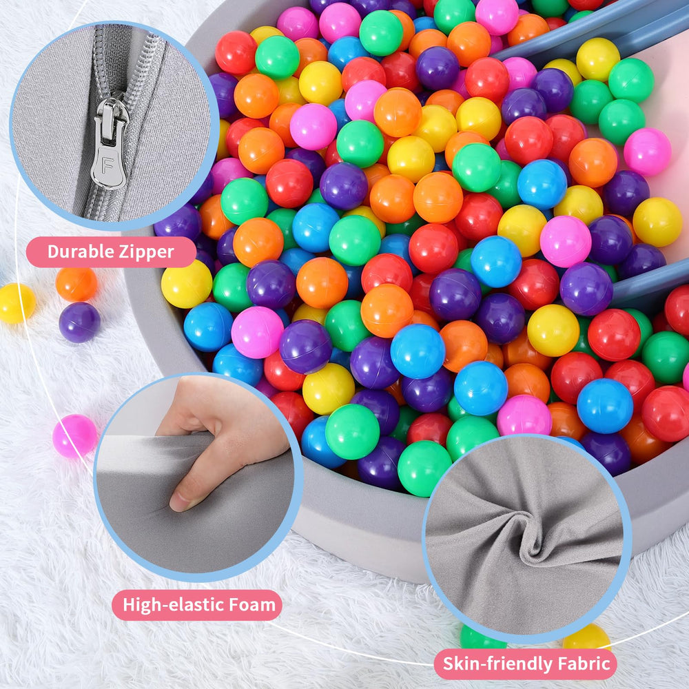 Includes 100 bright pit balls with the Wilwolfer ball pit
