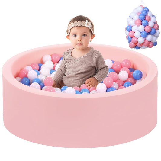 Wilwolfer foam ball pit 33-inch diameter with soft padding for safe toddler play