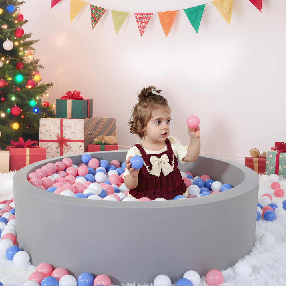 Gift-ready Wilwolfer foam ball pit is a thoughtful present for infants.