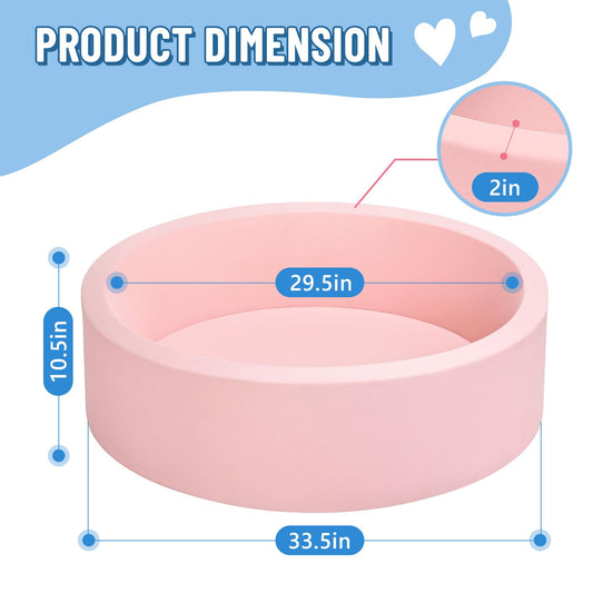 Pink-walled Wilwolfer ball pit with a spacious interior for active toddlers.