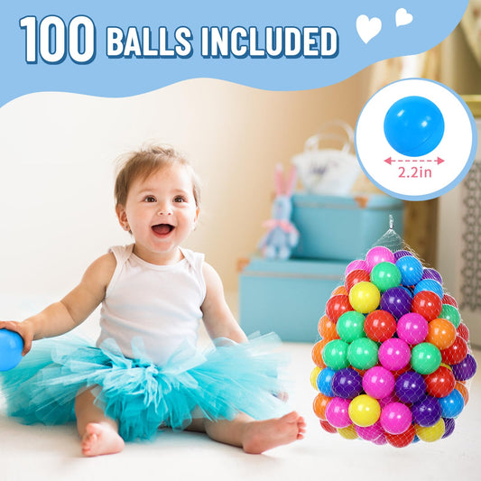 Toddlers playing inside the Wilwolfer foam ball pit for active fun