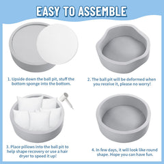 Removable washable cover for the Wilwolfer ball pit