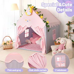 Wilwolfer kid tent pink roof with curtains for inviting decor