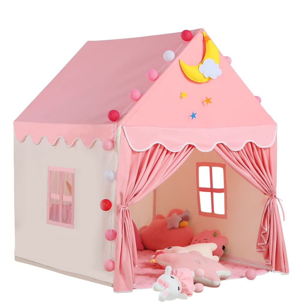 Wilwolfer kid tent includes star lights and mat, ideal as a gift or decor.