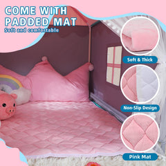 Wilwolfer padded mat inside tent, non-slip surface for comfort.