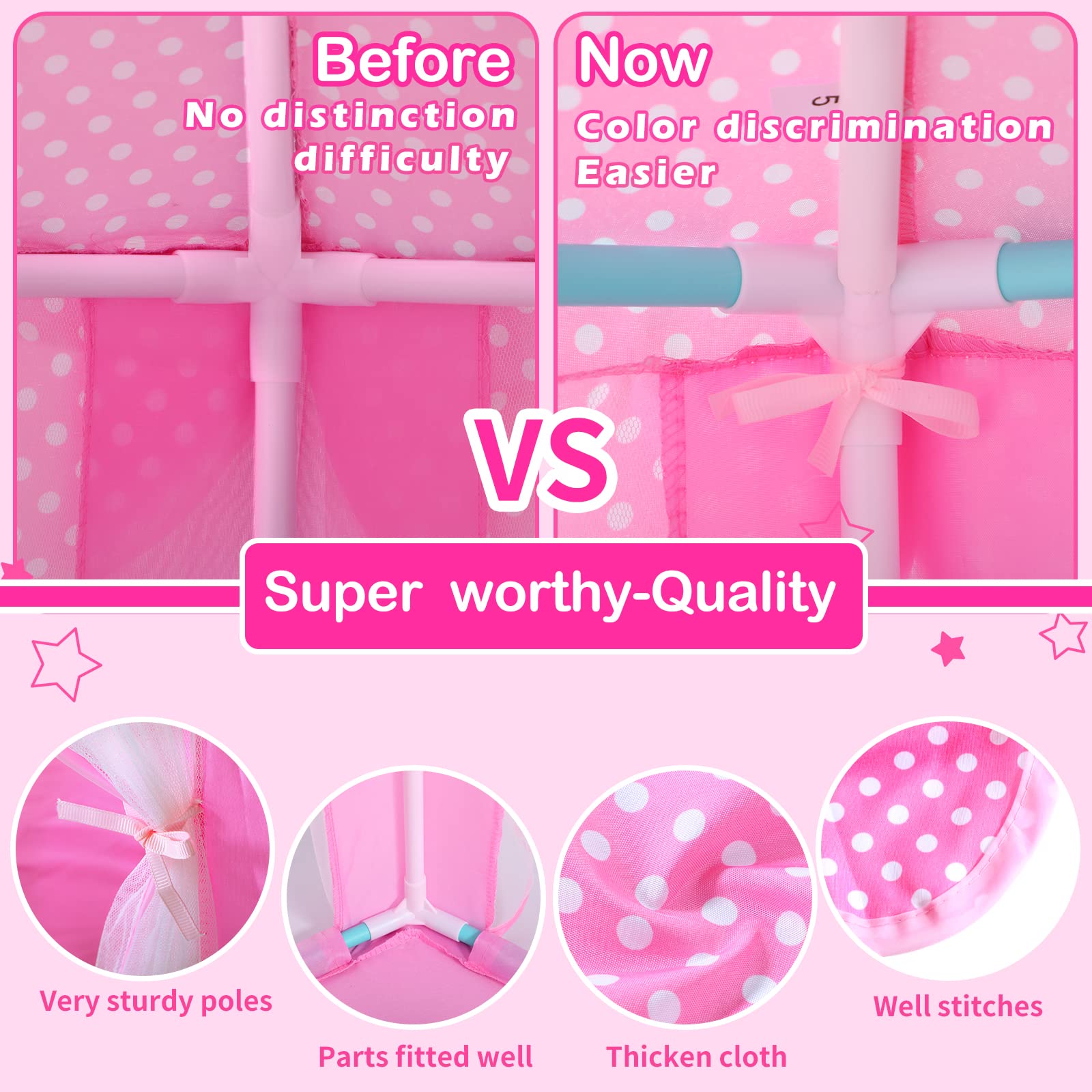 Wilwolfer Princess Tent moon decor helps create a relaxing bedtime nook.