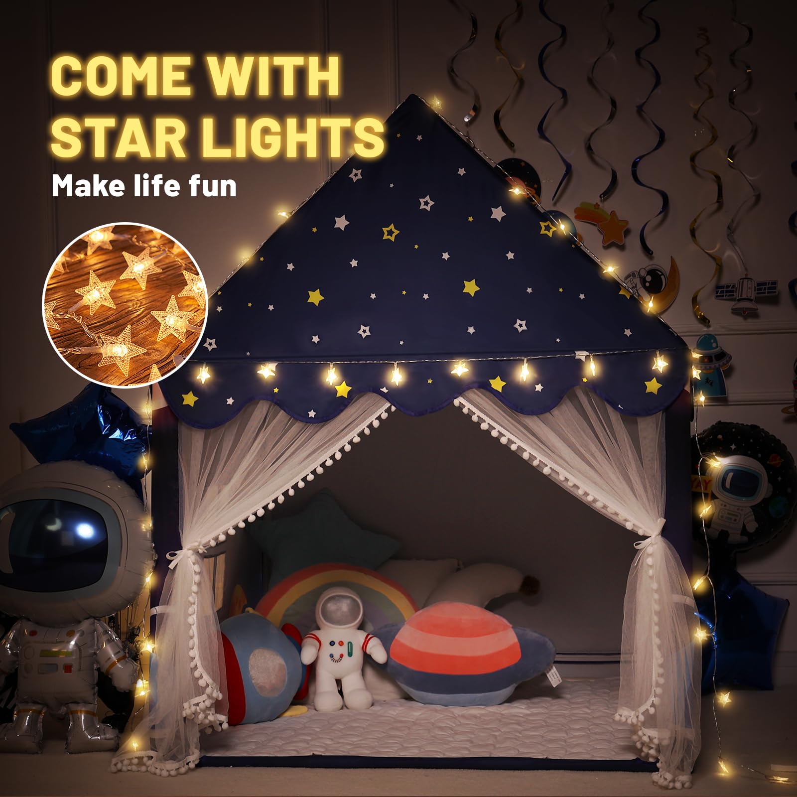 Wilwolfer Space Tent interior is spacious for 3-4 children