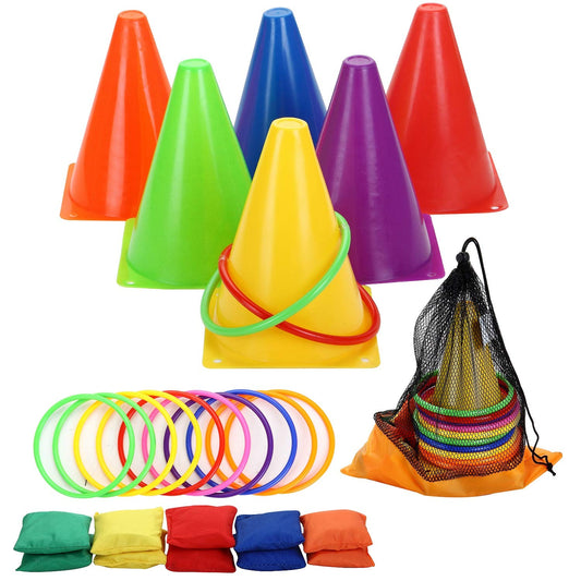 Win SPORTS 3in1 Carnival Set cones offer safe, high-visibility outdoor markers.