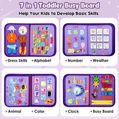 Winblo Toddler Busy Board inside pages highlight 26 activities for hands-on learning.