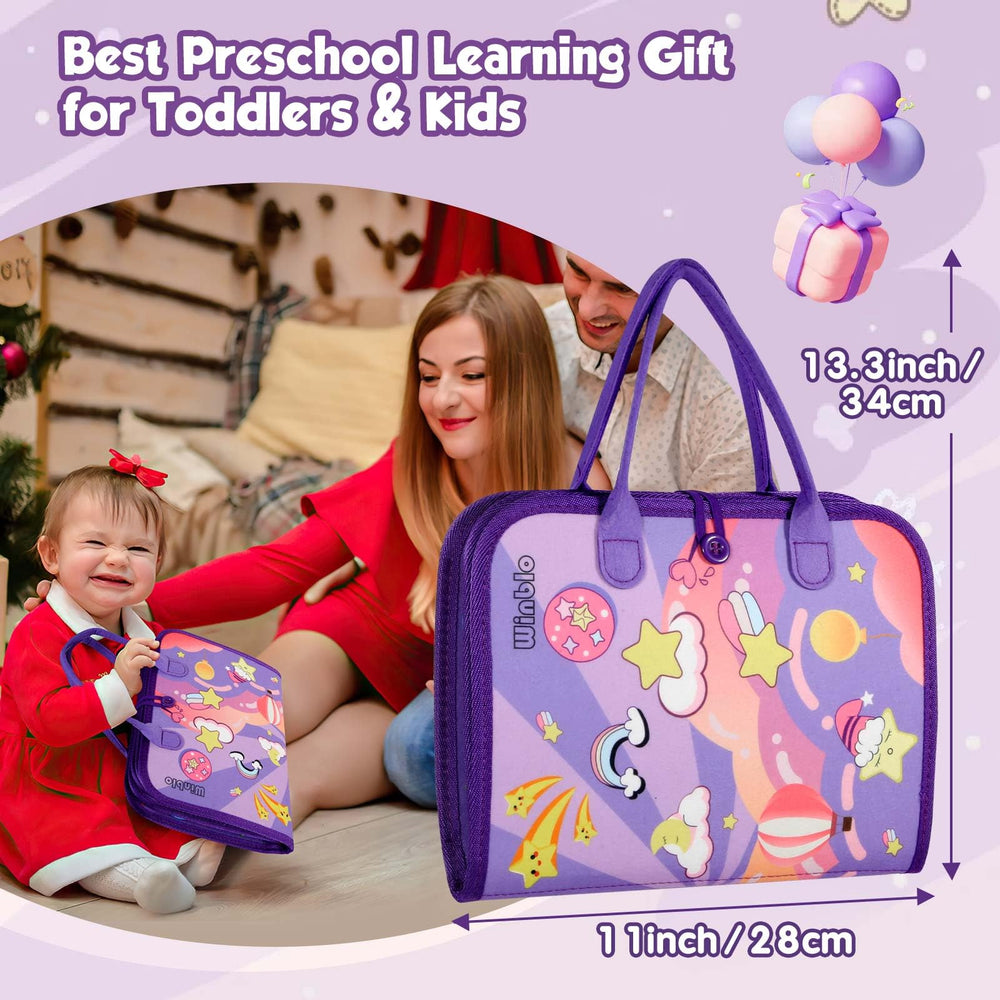 Winblo Toddler Busy Board travel-handle design aids on-the-go learning.