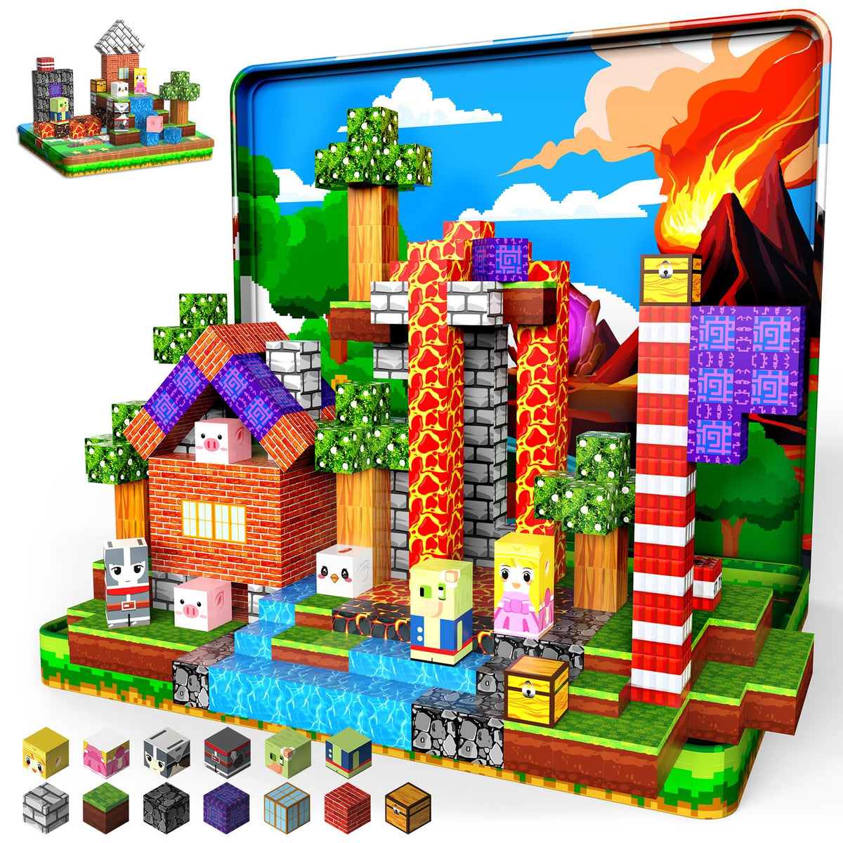 Windidi 99pcs magnetic blocks travel box for mess-free on-the-go play.