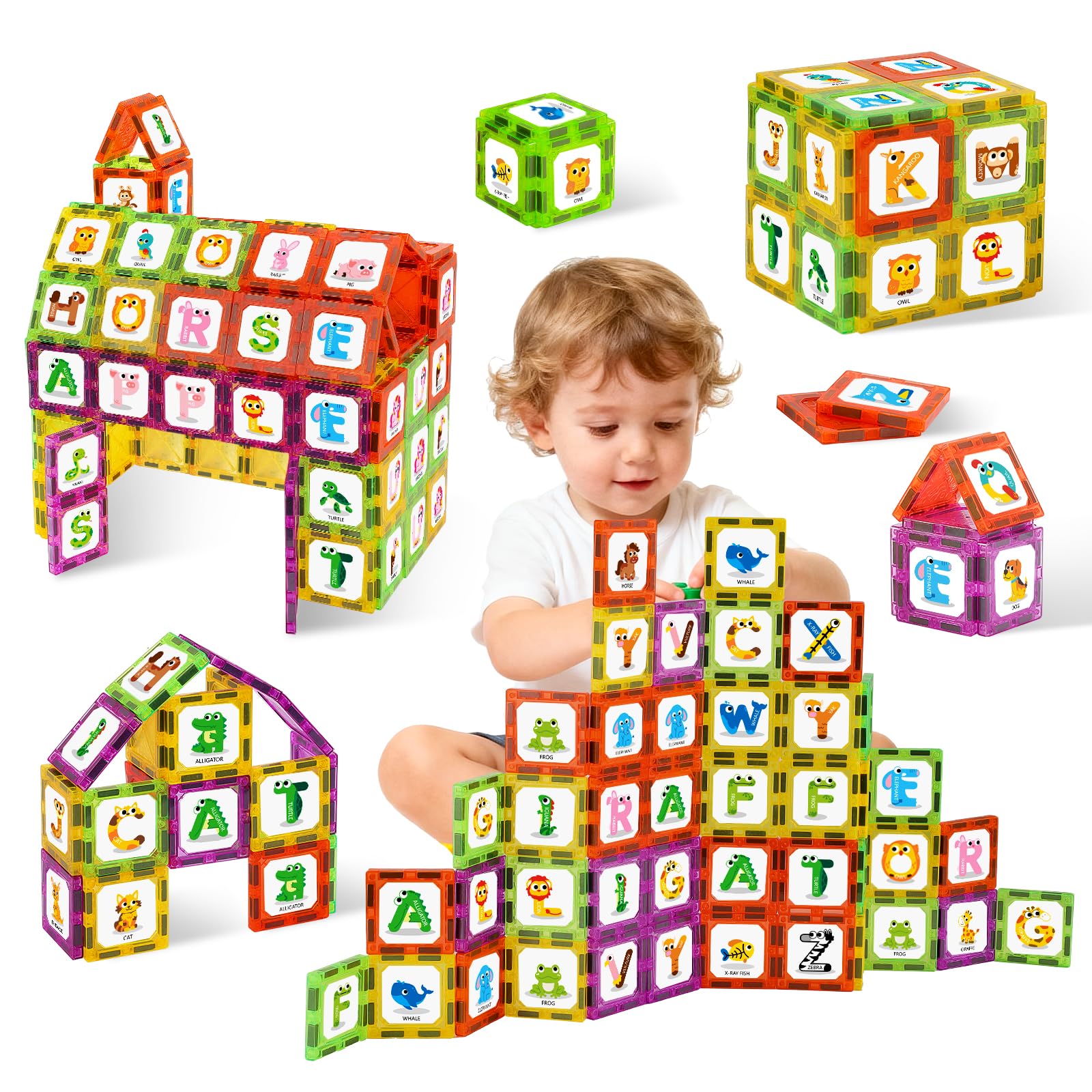 Windidi animal alphabet tiles show letters and animals to boost early vocabulary exploration.