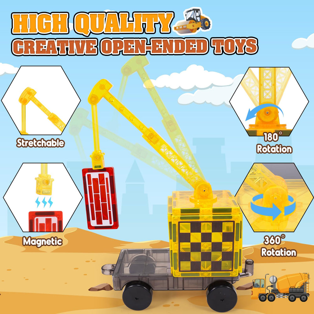 Windidi magnetic tiles magnet crane assembly highlights easy builds