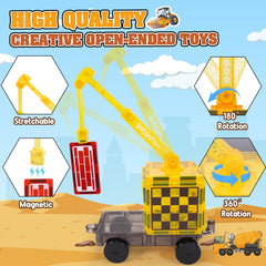 Windidi magnetic tiles magnet crane assembly highlights easy builds