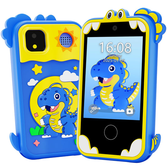 Windpaint Kids Phone blue front display shows educational content.