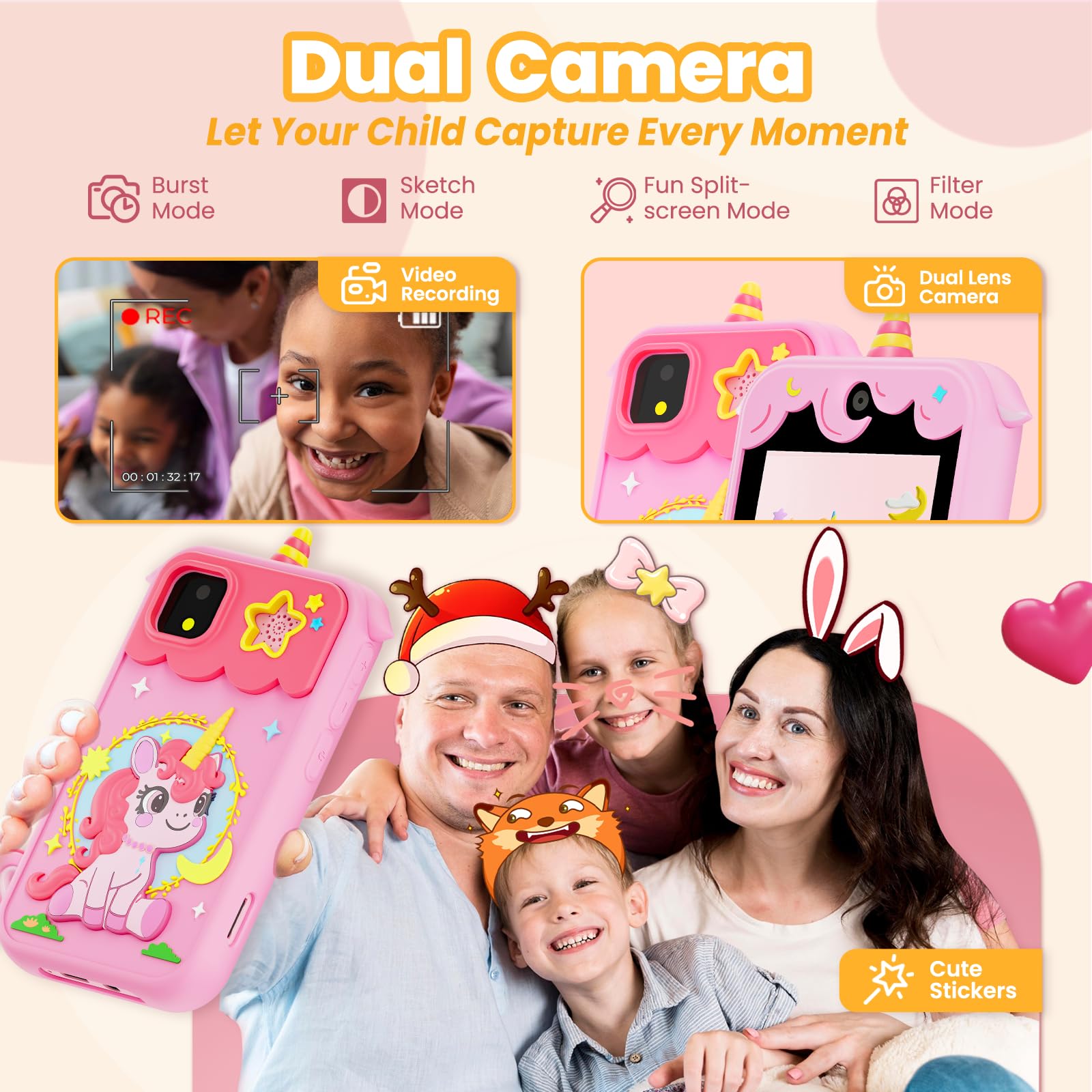 Windpaint kids phone photo stickers boost creativity during pretend play