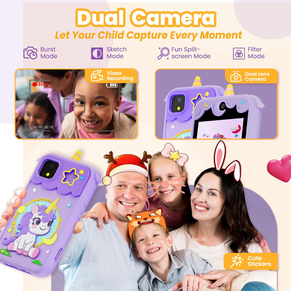 Windpaint Kids Phone purple educational apps, ABCs and animals promote early literacy.