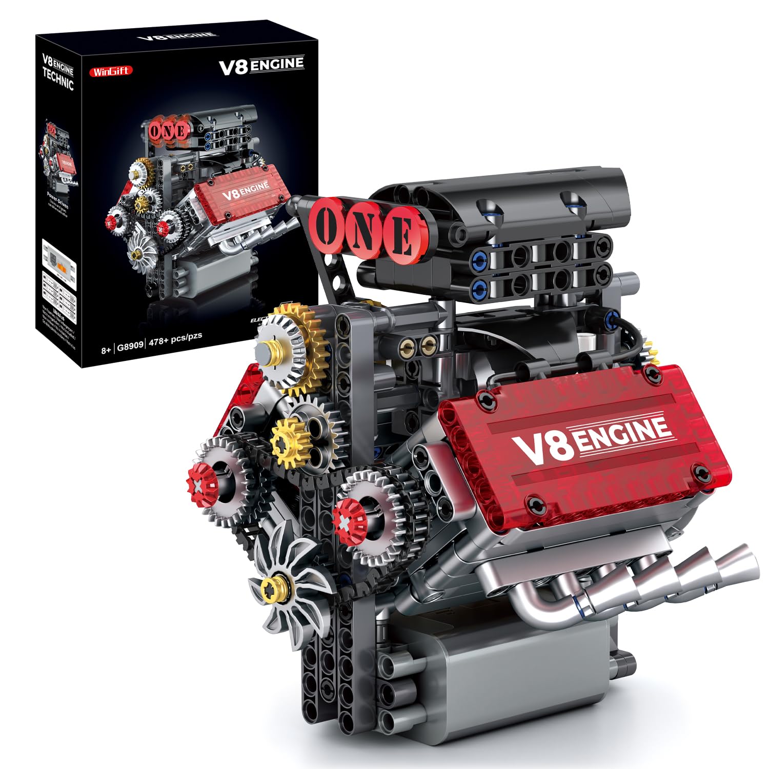 WINGIFT V8 engine model kit – detailed replica for hands-on learning.