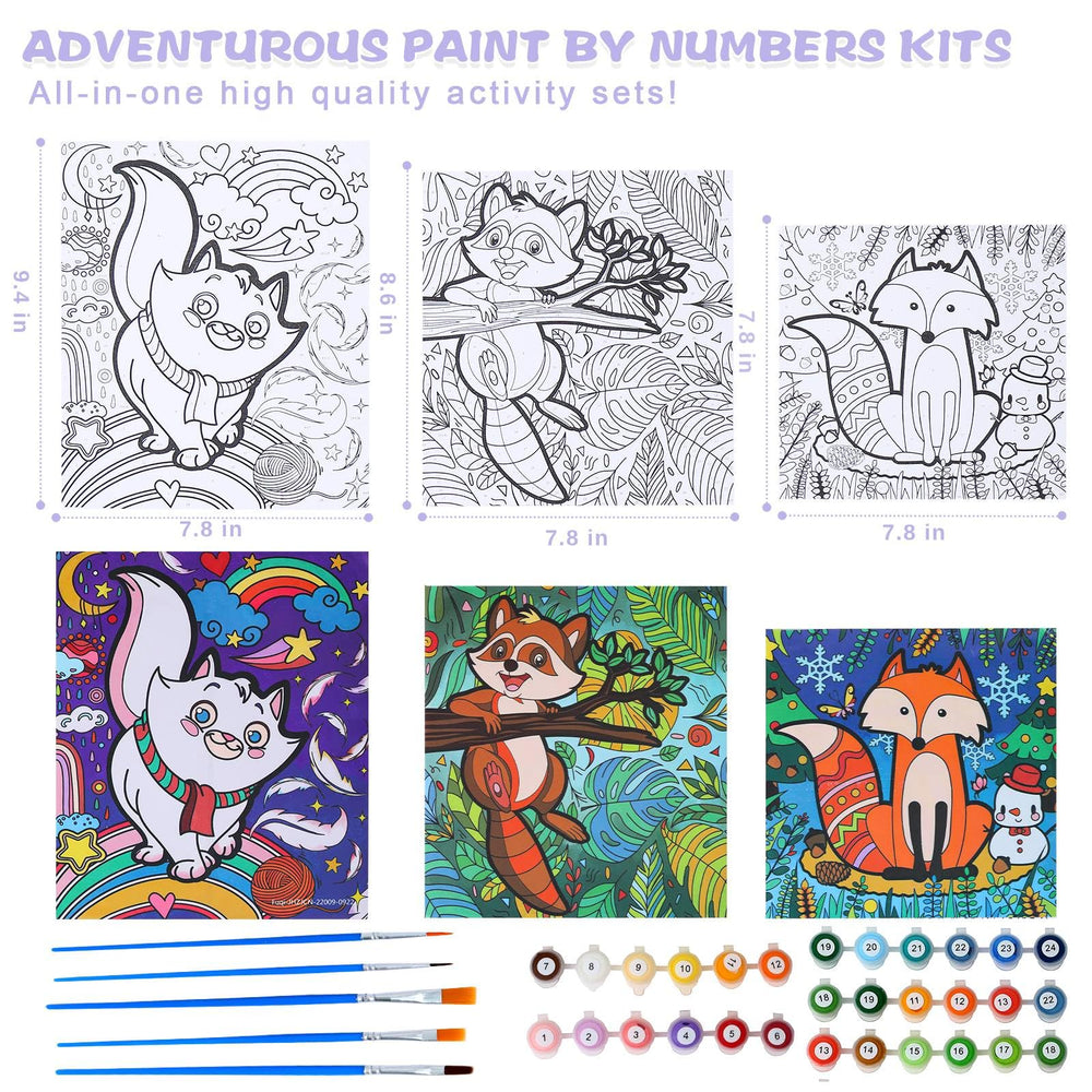 Wings Giant easy-to-follow cards guide kids through each painting step.