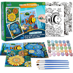 Wings Giant paint by numbers kit with three framed canvases sparks kid creativity