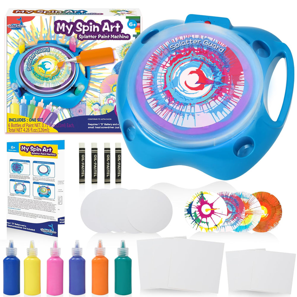 Wings Giant Spin Art Machine in action delivering vibrant, mess-free creativity.