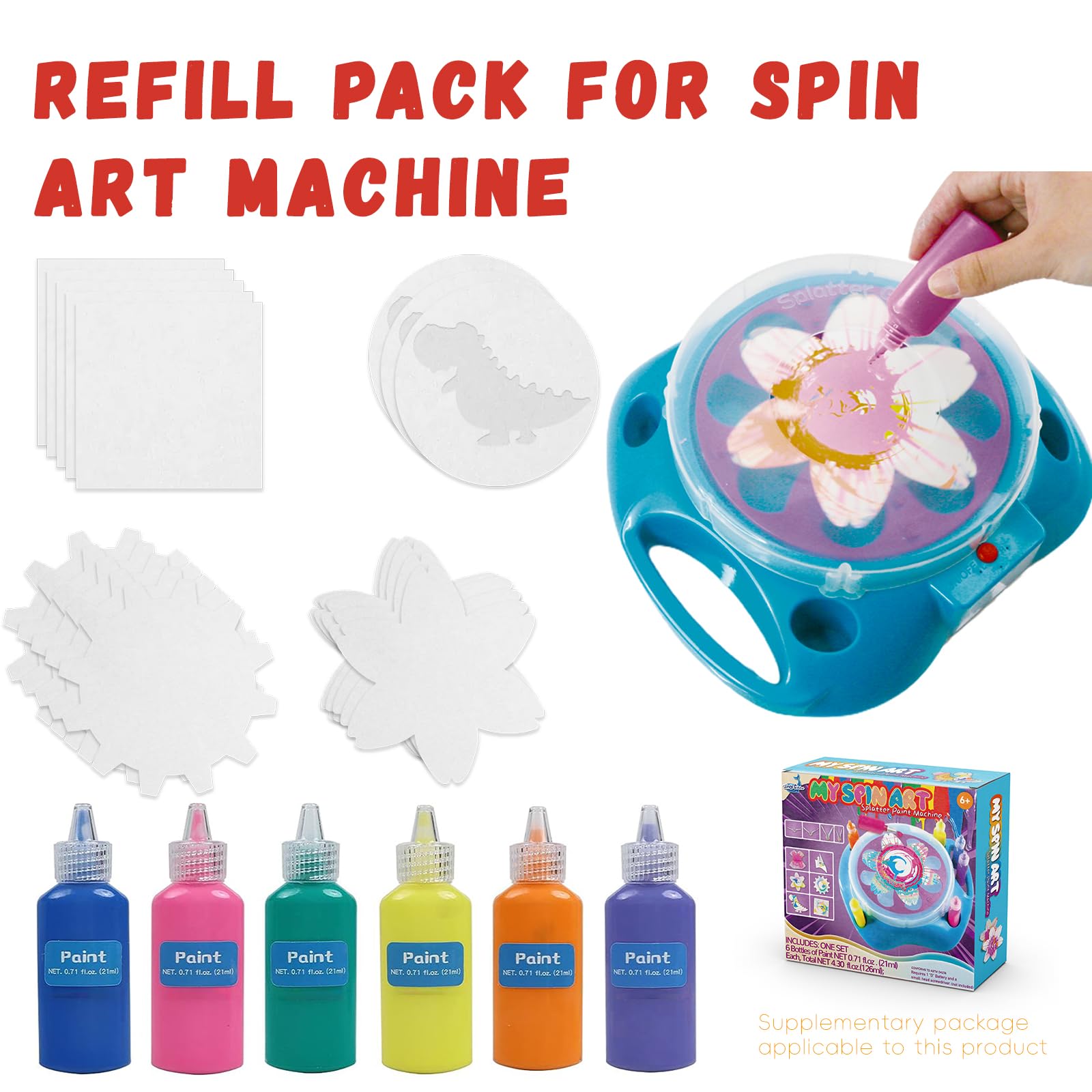 Wings Giant Spin Art refill pack with round cards for quick patterns