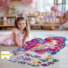 Wings Giant undersea mermaid scene floor puzzle supports collaborative floor time
