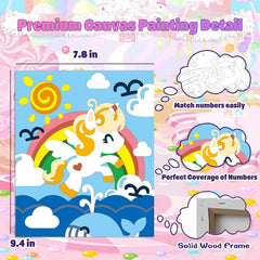 Wings Giant Unicorn Paint-by-Numbers Kit 30-paint pots, vibrant colors for creative scenes.