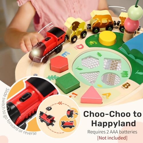 Wingyz activity table shape sorter and blocks promote sorting skills and color recognition.