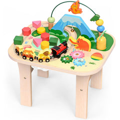 Wingyz activity table with snowy mountain bead maze encourages fine motor play.