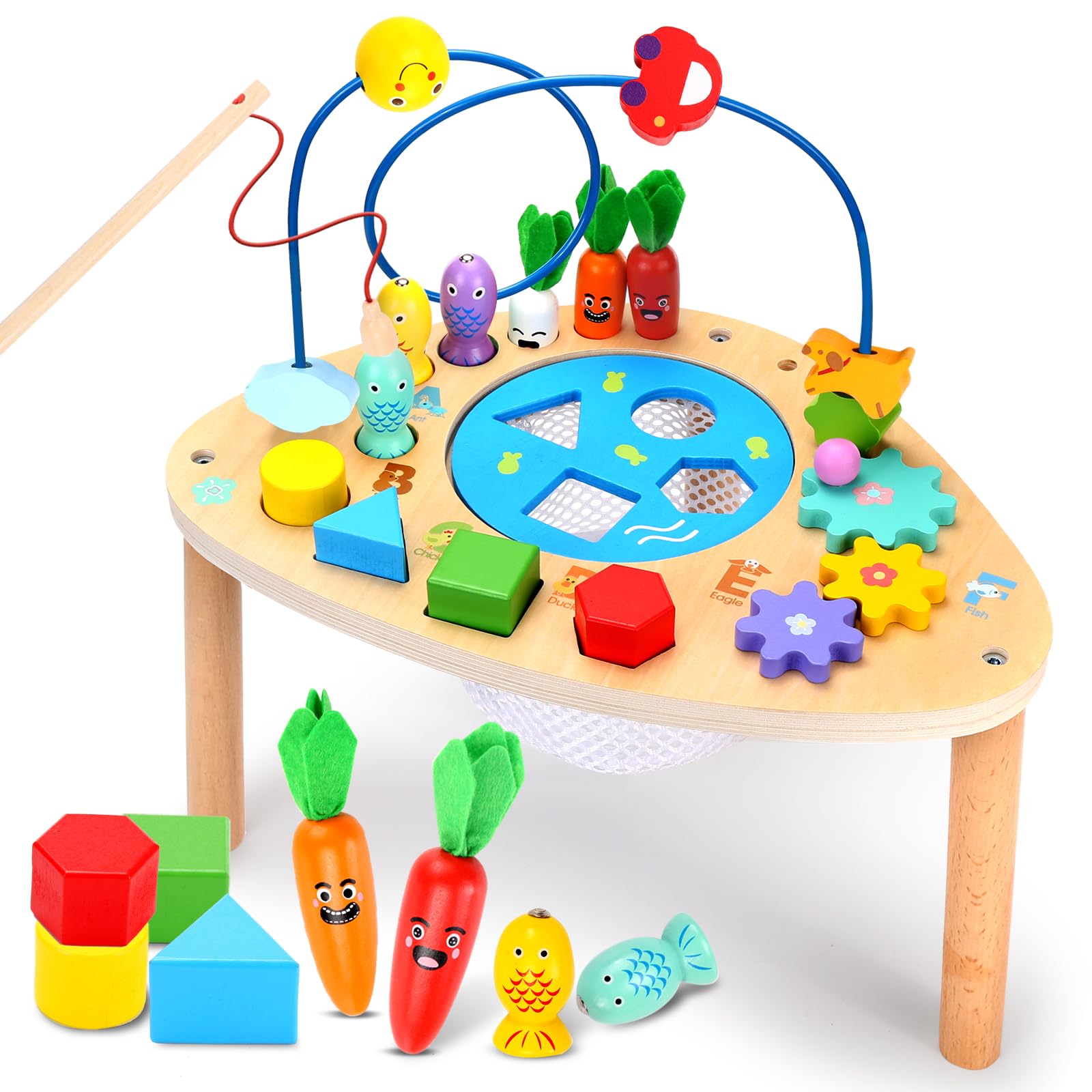 Wingyz bead maze on wooden activity table boosts fine motor skills