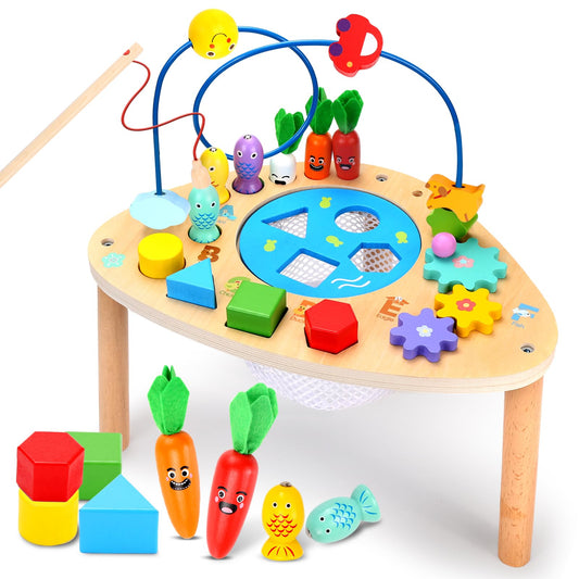 Wingyz bead maze on wooden activity table boosts fine motor skills