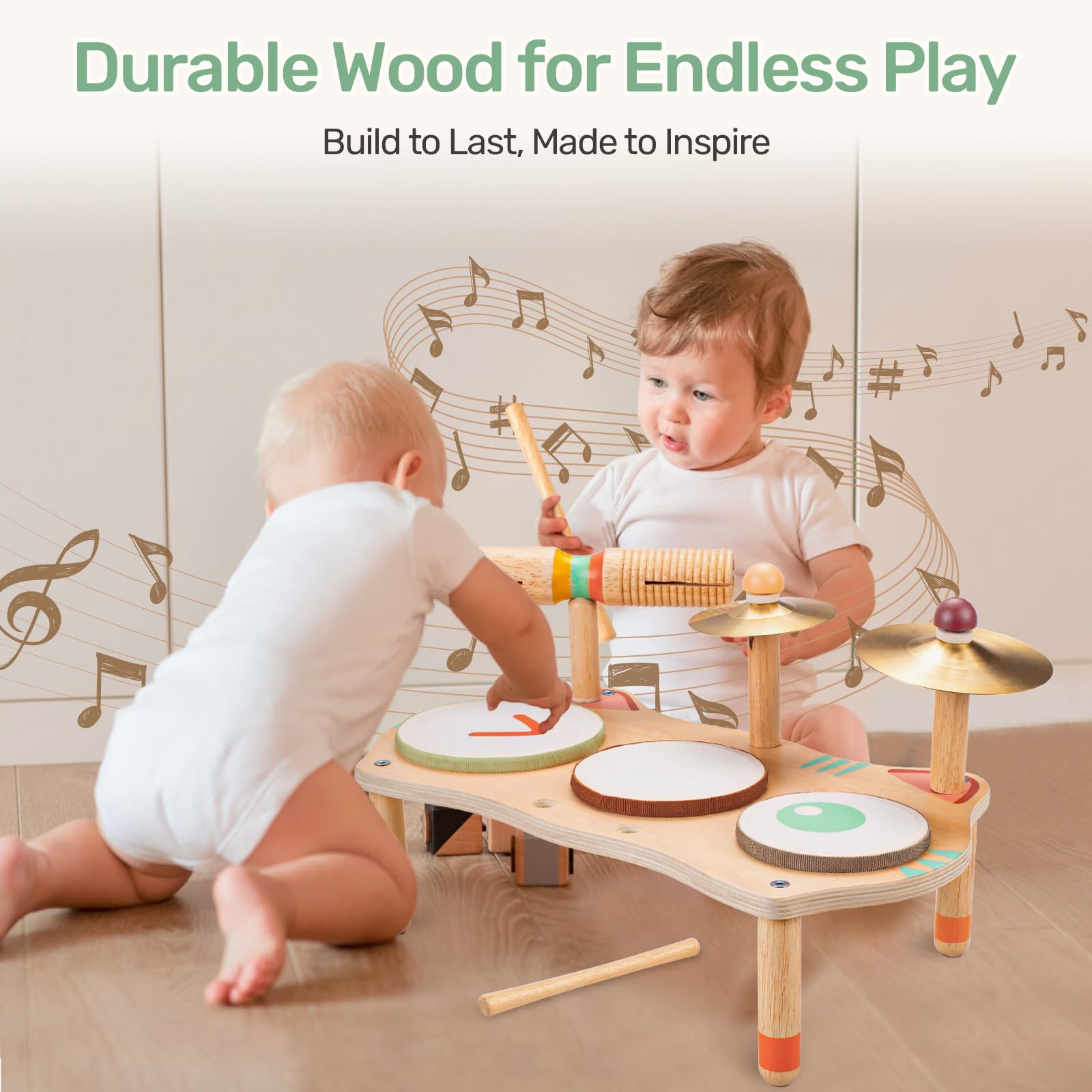 Wingyz Kids drum set Morandi palette in soft tones.