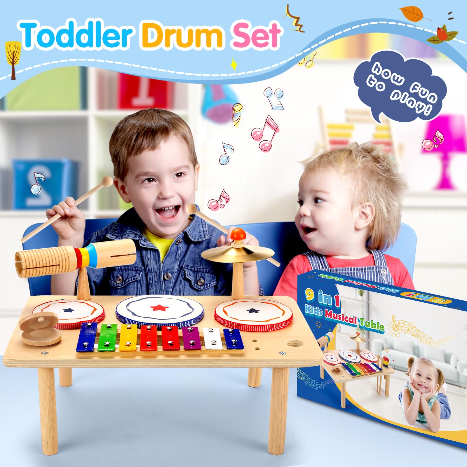 Wingyz rainbow xylophone with 8 notes aligns color with sound for early learning