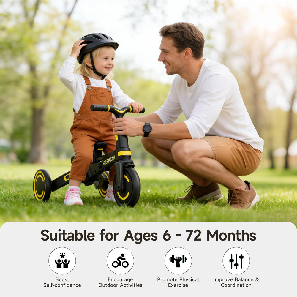 WinHope 9-in-1 push tricycle parent push handle enables guided outings.