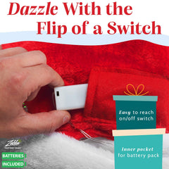 Winks Novelty plush Santa hat pack 2, batteries included for instant shine.
